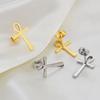 Anniyo 1.9cm Ankh Stud Earrings for Women Girls Africa Egypt Nile Key Traditional Ancient Egypt Ethnic  #273921