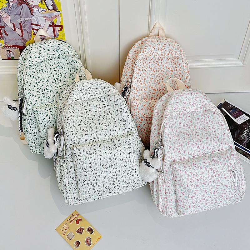 Japanese floral soft girl girl backpack girl, Korean ins Fengsen small fresh schoolbag high school student backpack