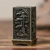 Square Vertical Incense Burner, Small Xiangyun Alloy Incense Holder, Indoor Aromatherapy, Home Ornament, Chinese Plum Burners