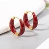 Simple Pure Color Enamel Oil Drop Earrings Korean Style Earrings Women Jewelry Hoop Ear Buckle