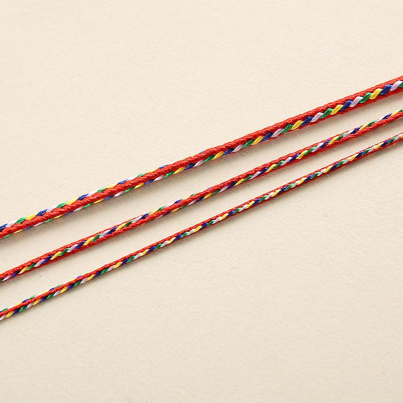 Five-Color Vajra Knot Rope: DIY Handmade Jewelry Weaving & Beading Thread Material.