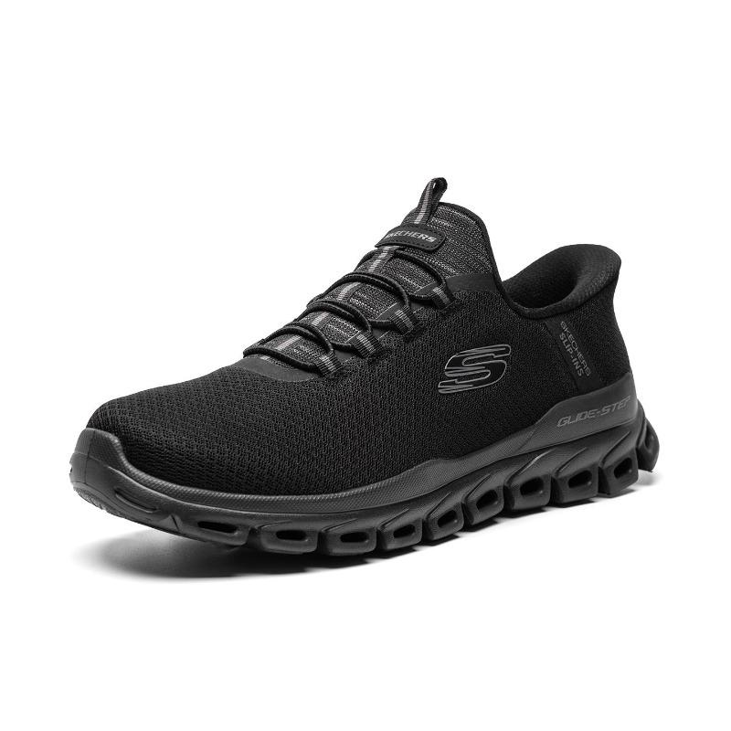 Skechers Slip-ins Men Black Low Top Running Shoes Fabric Cushioned Breathable Lightweight Casual Commute 233010-BBK1