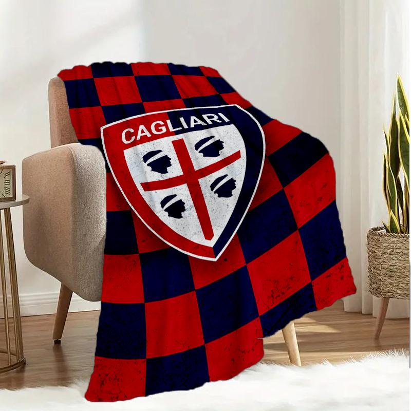 Fußball Cagliari Design Decke Leicht Ideal Bettdecke Perfekt für Reisen, Camping, Wohnzimmer, Büros, Sofas, Fan Weihnachtsgeschenk