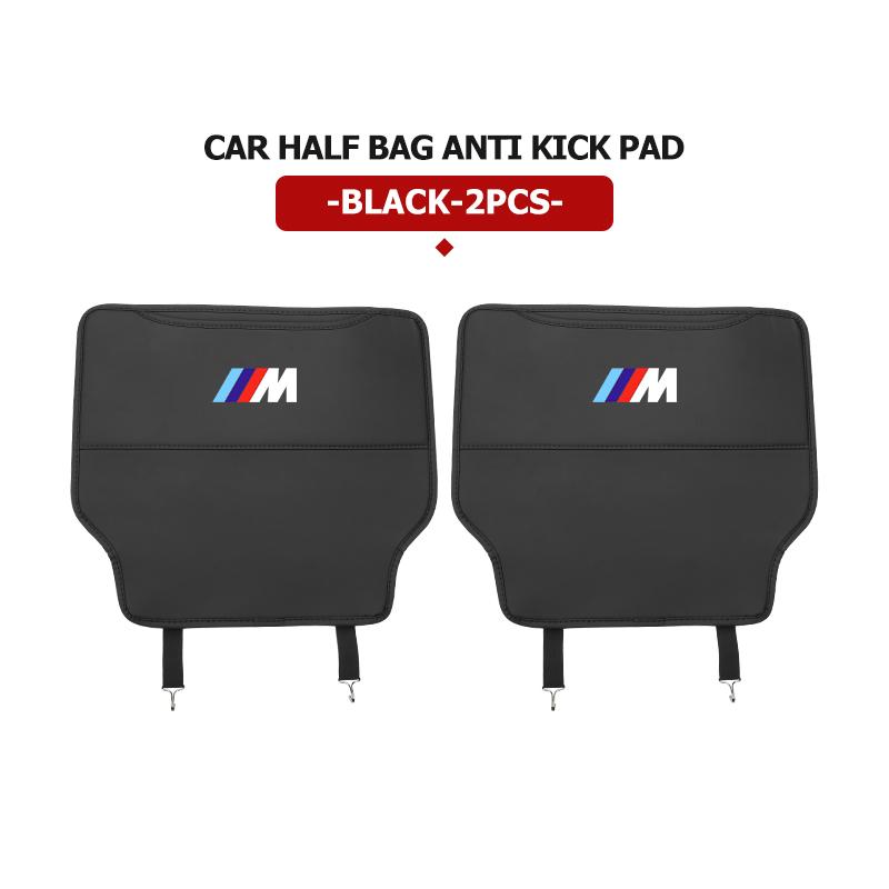 Car Seat Backrest Anti Kick Pad Protector Mat Storage Bag Emblem Accessories For BMW E70 E91 E30 G30 E53 M3 M5 X6 X4 X7 E92 E93