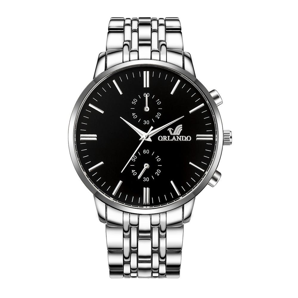 

Orlando Mens Alloy Watch With World Time And Dual Time For Casual Gift For Couples Black