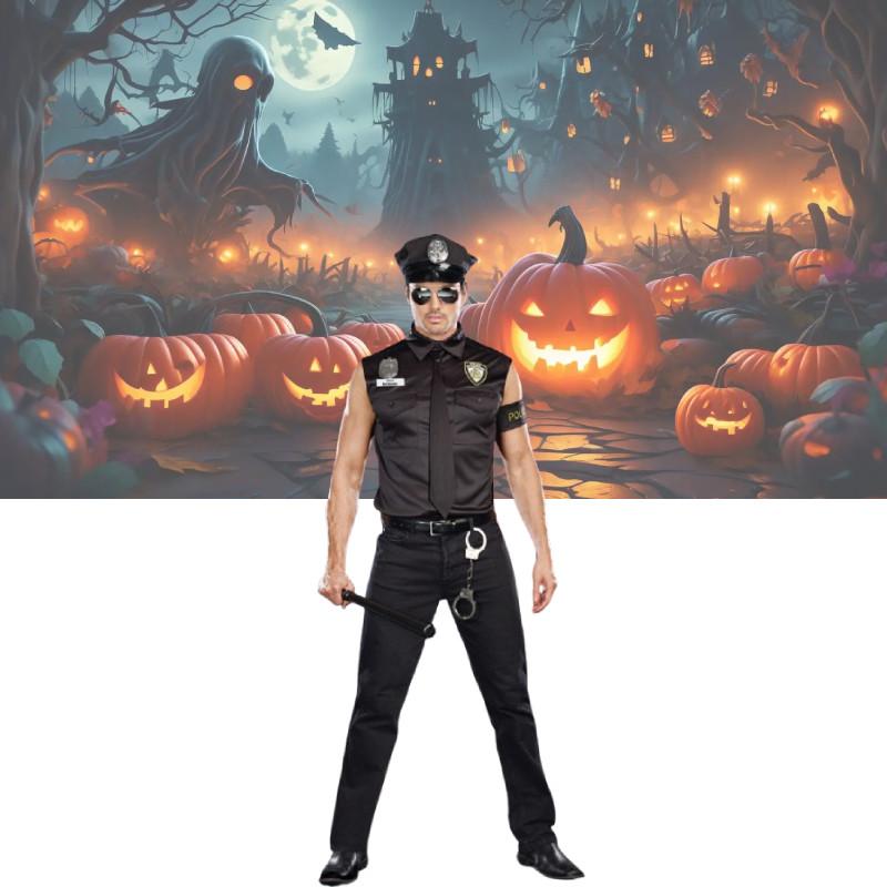Halloween Adult Costumes America Police Dirty Cop Shirt Fancy Cosplay Clothing