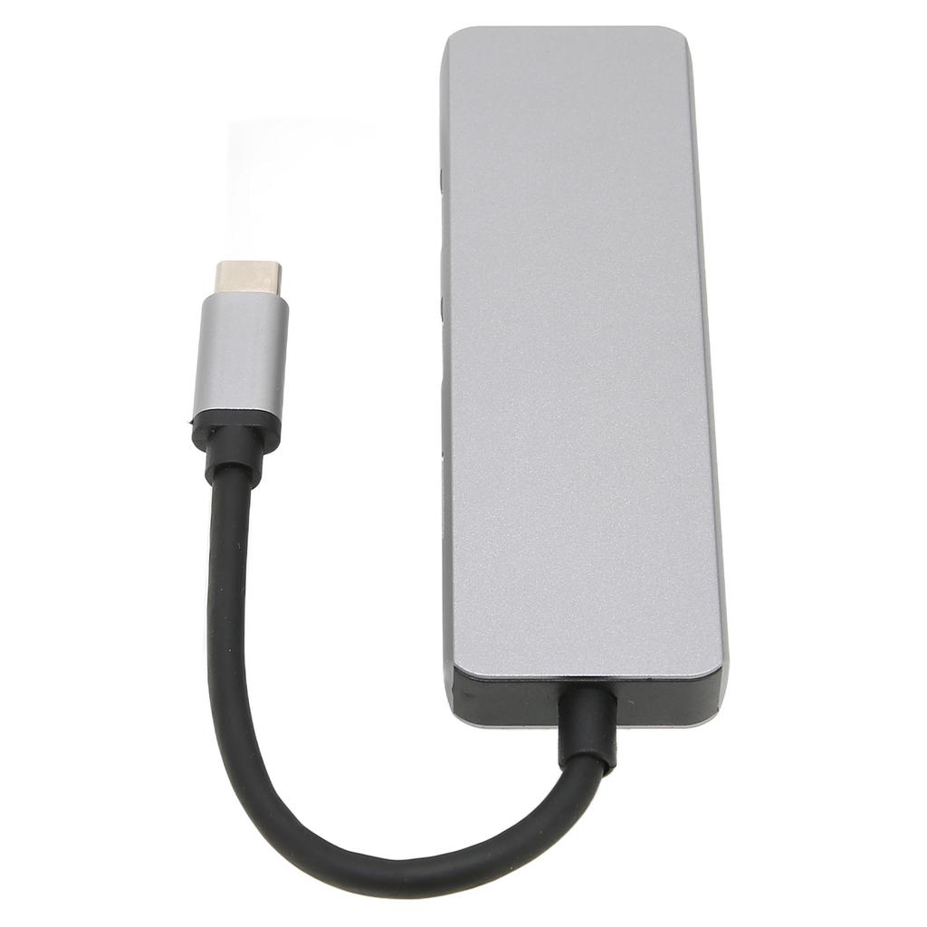 USB C Splitter Silber Sofortige Erweiterung 5 Gbit/s Geschwindigkeit 4K Videoausgabe Speicherkartenunterstützung Metallmaterial 5 in 1 Hub