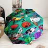 Colorful Dream Island Collage Umbrella 8-Frame for Travel, camping, Casual Lightweight Portable Umbrella, Essential for every family Holidays Gift