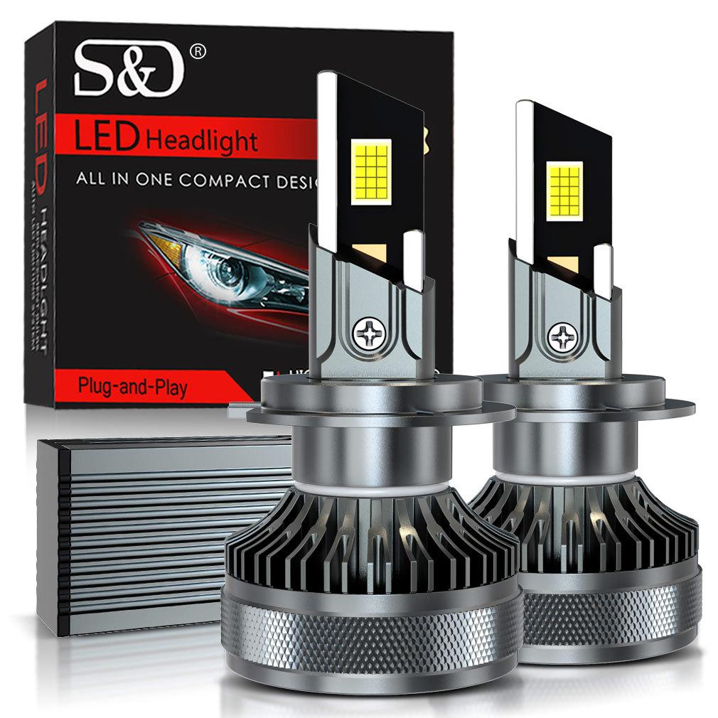 2 stk H7 H4 LED Canbus Bilfrontlyspærer 200W 50000LM H1 H8 H9 HB3 9005 HB4 9006 H11 LED-pære 4 Kobberrør Auto Turbo Lampe for VW Ford 6500K