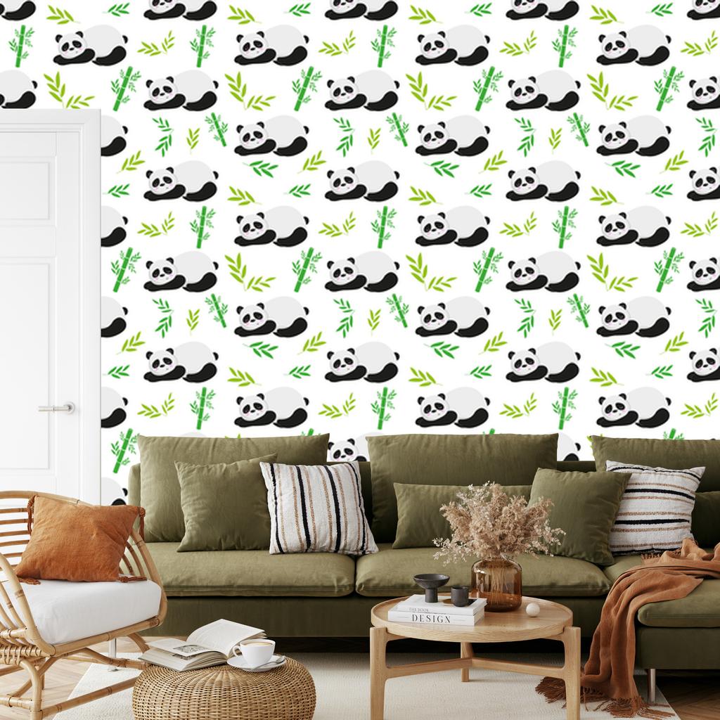 Sleeping pandas wallpaper for living room and bedroom 50x1000