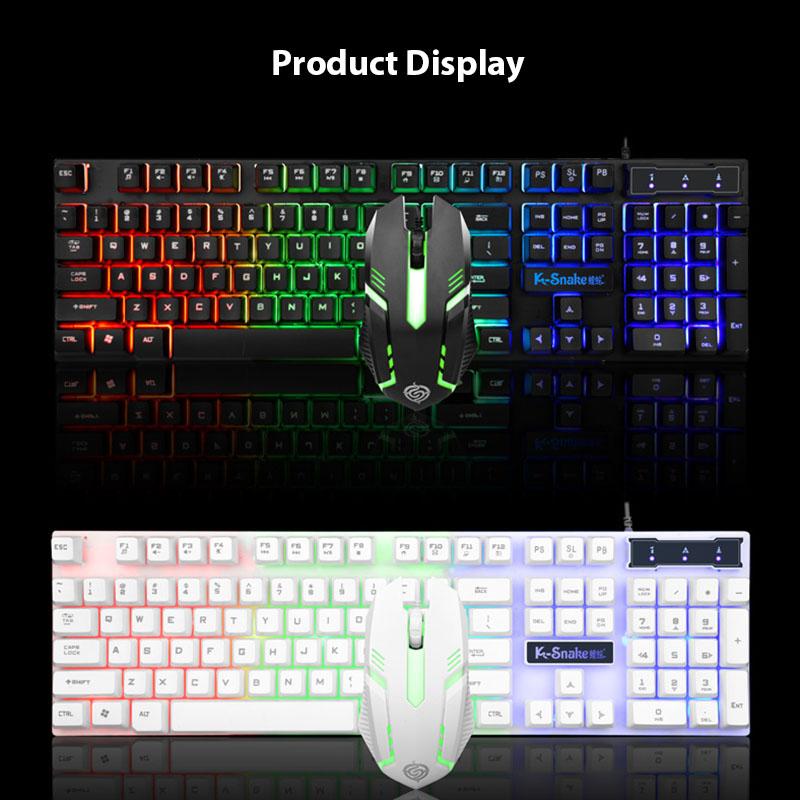 KM320 Keyboard And Mouse Set Waterproof Luminous Game Backlit Keyboard