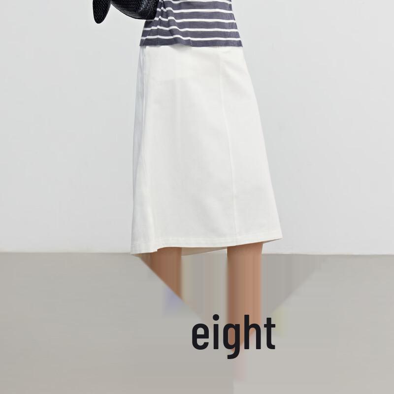 Elva' Island Women's High-Waisted Mid-Length A-Line Skirt