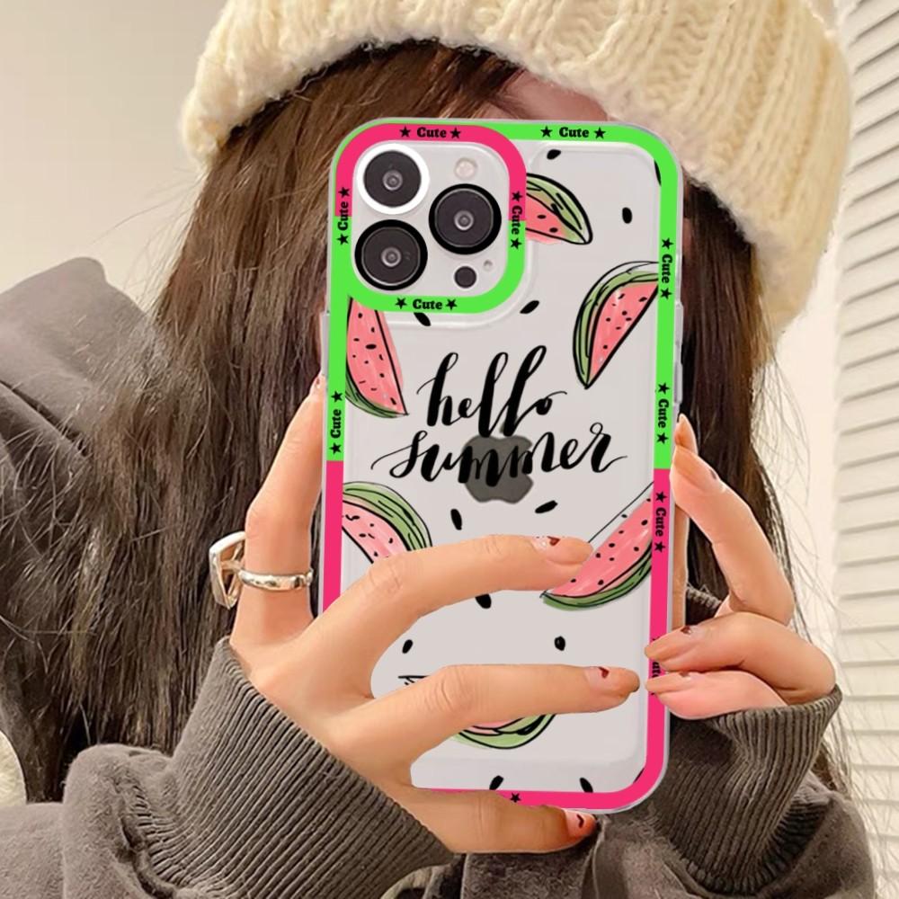 Watermelon Phone Case For iPhone 15 14 13 12 11 Pro Max XS X XR Mini Protective Cover
