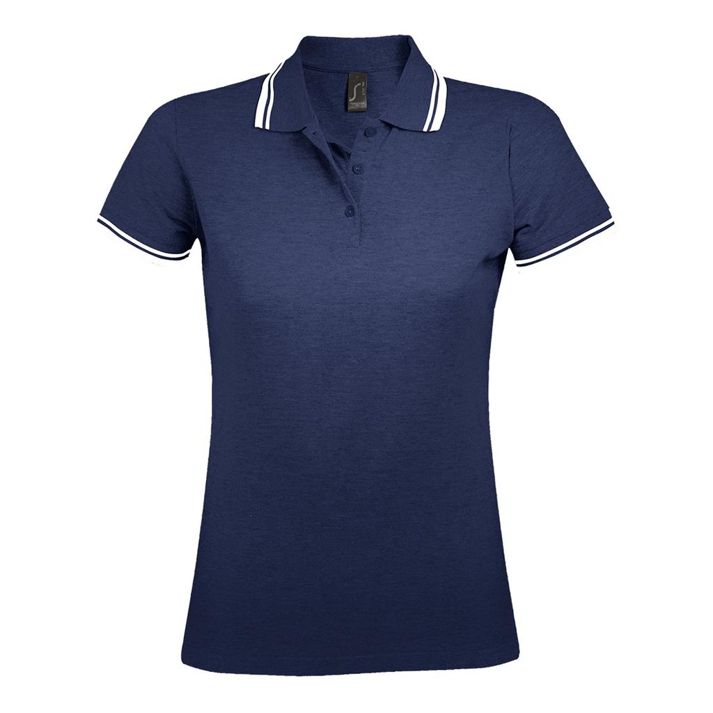 SOLS Womens/Ladies Pasadena Tipped Short Sleeve Pique Polo Shirt
