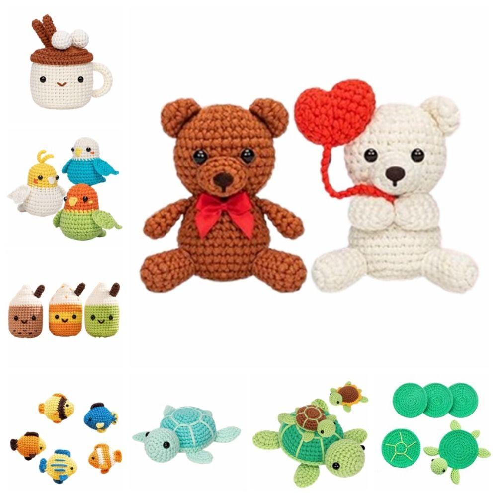 

Easy Yarn Crochet Animal Kit Step-by-Step Handmade Knitting Supplies for Beginners
