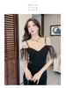 Women's Sexy Black Evening Dress - Elegant, Slim-Fit Summer Banquet Fashion