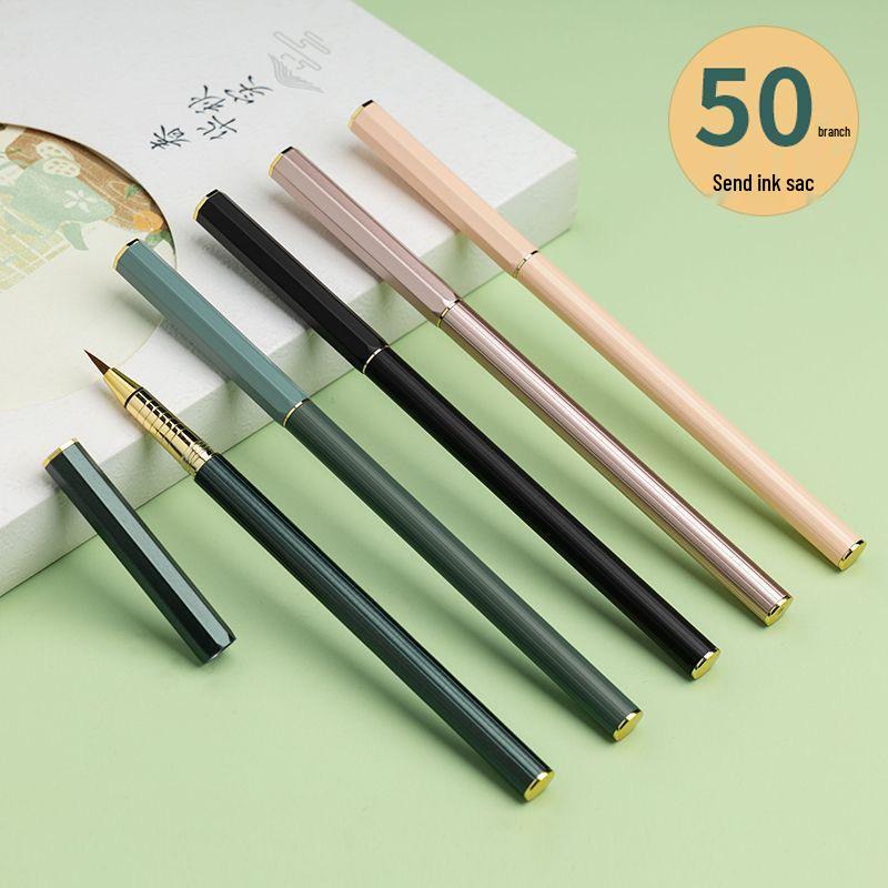 Morandi Portable Refillable Brush Pen: Soft Brush for Calligraphy & Sutras, Regular Script Style