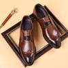 Pointed Brock Men's Leather Shoes Leather Retro Carved Men's Shoes British Men's Business Dress Shoes Factory