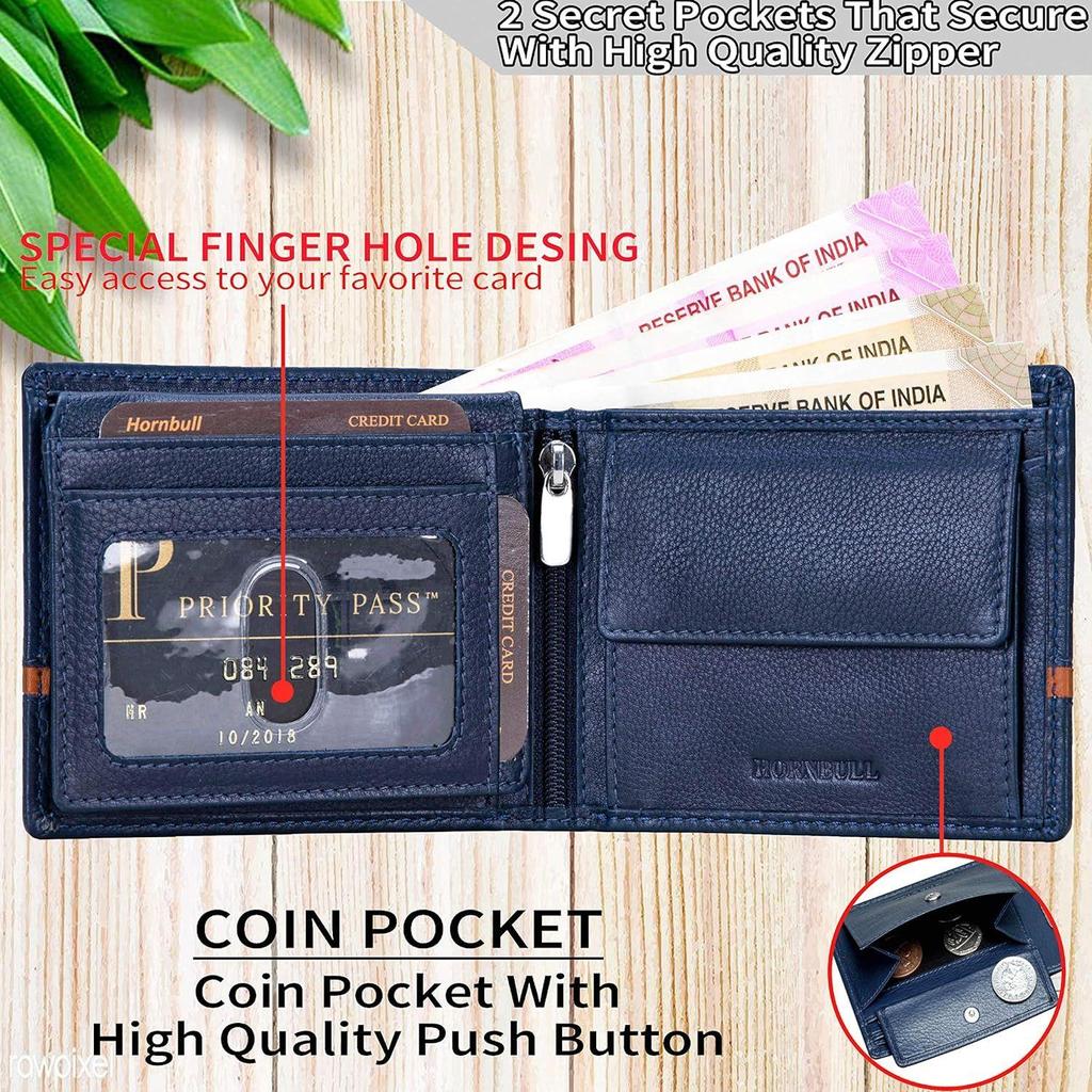 Denial Leder Geldbörse für Herren Geldbörsen Herren mit RFID Blockierung Herren Geldbörse