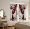 2PCS Digital Printed Curtains with Rose Swan Design, Stylish Window Drapes for Living Room Bedroom Home Decoration and Kitchen