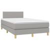 3140441 vidaXL Lit à sommier tapissier avec matelas Gris clair 120x200cm Tissu