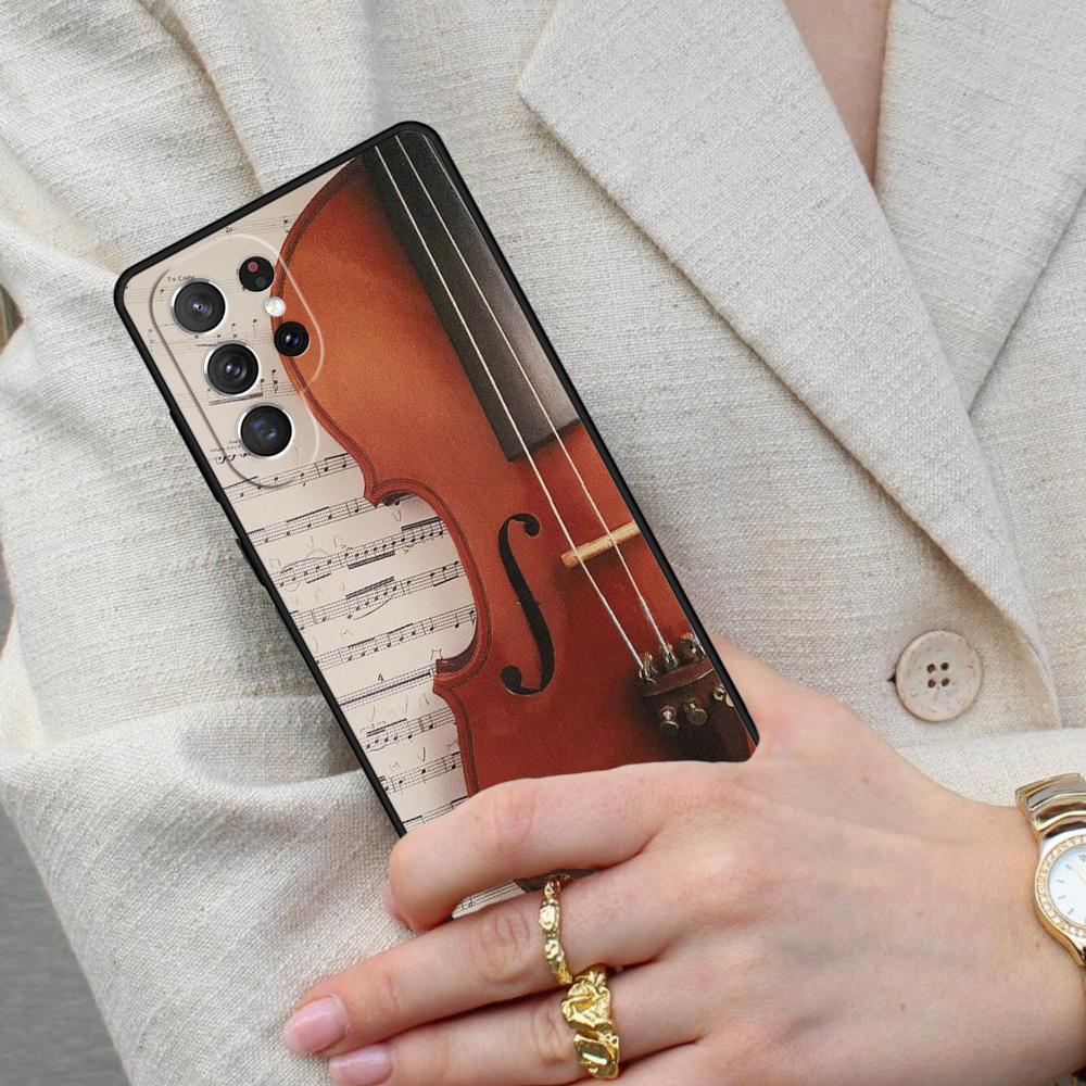 Musical Cello Violin Cell Phone Case for Samsung Galaxy S26 Ultra S25 S24 S23 S22 S21 S20 Note10 Cover