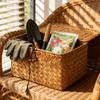 Panier en osier fonctionnel avec couvercle pour organiser les jouets, les vêtements et les articles ménagers Fabriqué à partir de matériaux durables et respirants