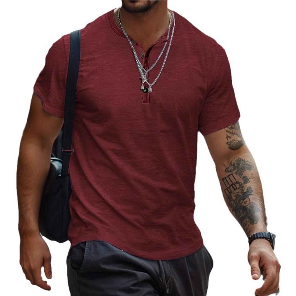 

Новая мужская футболка из ледяного шелка с короткими рукавами, мужская летняя однотонная футболка с круглым вырезом, новая модная повседневная футболка с короткими рукавами, мужские летние топы 3XL кларет