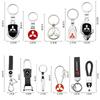 For Mitsubishi Outlander ASX Eclipse Cross Pajero Lancer 3D Metal Leather Car Styling Keychain Key Rings Key Holder Accessories