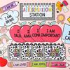 Schoolgirl Affirmation Station Bulletin Board Set Composition Motivational Poster for Classroom Decoration Positive Cutout Pirational Mirror Growth