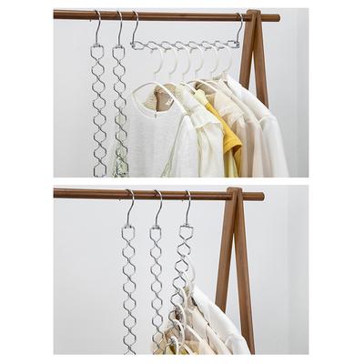 2 Pack Space Saving Hangers For Clothes, Magic Collapsible Clothes Space Saver Metal Hanger Organizer With 360° Swivel Hook