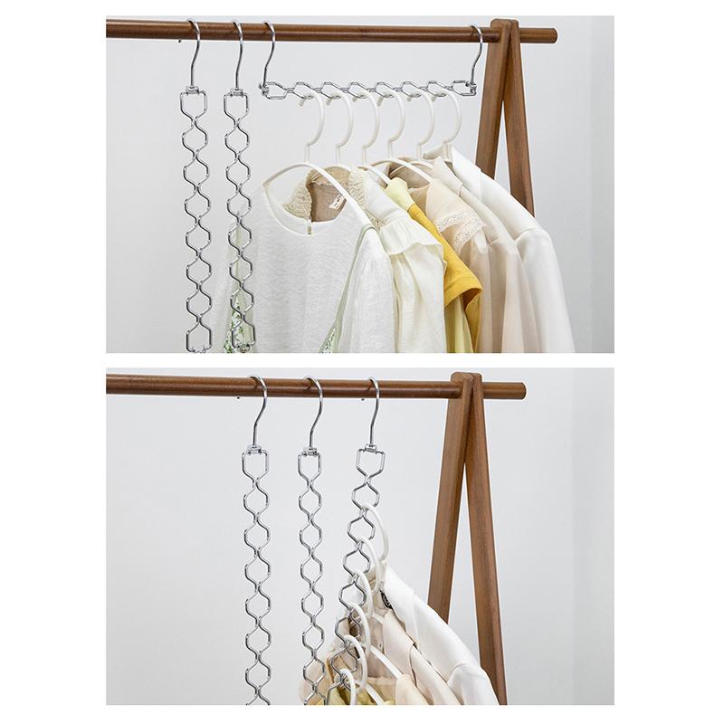 Pacote com 2 Cabides Economizadores de Espaço Para Roupas, Cabide Mágico Dobrável Economizador de Espaço Para Roupas Organizador de Cabide de Metal Com Gancho Giratório de 360°