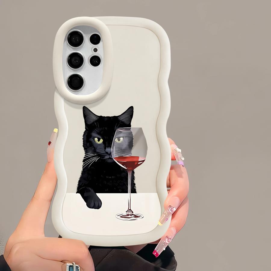 Slightly Drunk Cat Soft Phone Cover Case for Samsung Galaxy S23 Plus S24 S25 S21 A25 A26 S20 FE S22 Ultra A55 A24 A36 A54 A34