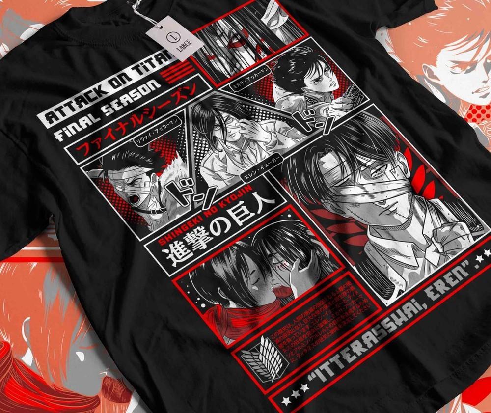 Levi Shirt AOT T-Shirt Attack On Titan Tshirt Eren Mikasa Erwin Hange Anime Tee