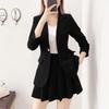 Women's Red Suit Set Skirt Fashionable Autumn Winter Two-Piece Set Small Western Style Jacket Pleated Skirt Ensemble