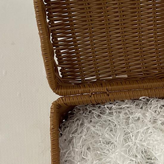 1Set Rattan Suitcase Natural Tasteless Solid Handle Rattan Woven Storage Case for Picnic