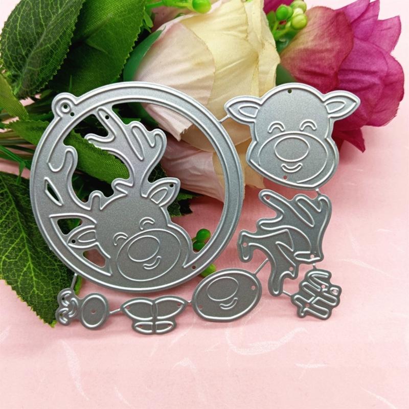 Kovové vykrajovátka Vánoční sob Ražební šablona Vykrajovátka pro výrobu přání Scrapbooking Papírové řemesla DIY Šablona Forma