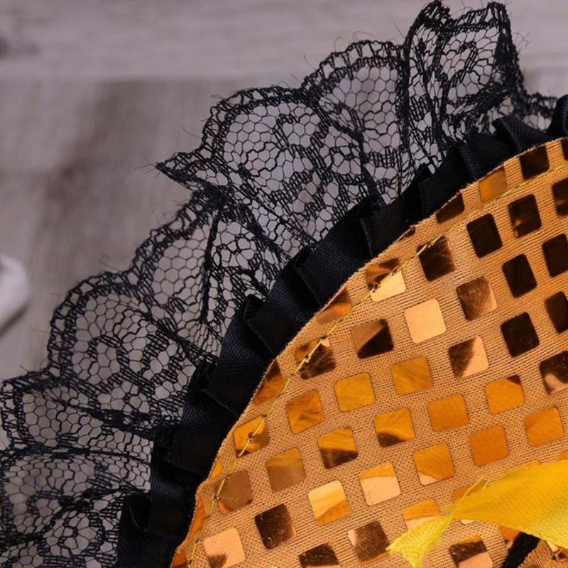 Children Kids Halloween Witch Hat Wizard Feather Headband Adult Costume Party Accessory Halloween Masquerade Cosplay Cap