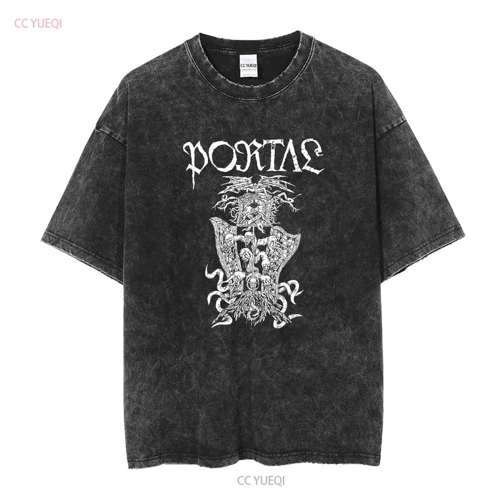 Vintage Portal Tempus Fugit Doppelseitiges Band T-Shirt Death Metal Erwachsener Klein S Lang- oder Kurzarm Vintage Gewaschen Unisex