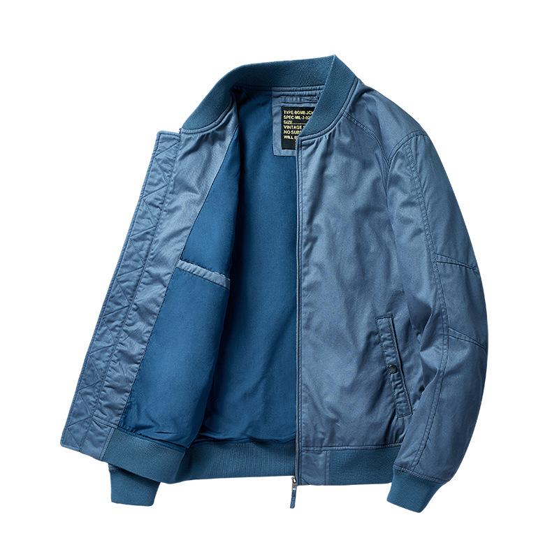 Baumwolle Bomberjacke Herren Frühling und Herbst Amerikanisches Baseballtrikot Dünne Herrenjacke Kurz
