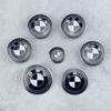 7-piece car exterior set Emblem Set Car Hood Trunk Wheel Steering Badge For BMW E46 E90 F10 F30 G20 X5 45mm/68mm/74mm/82mm Blue MA6