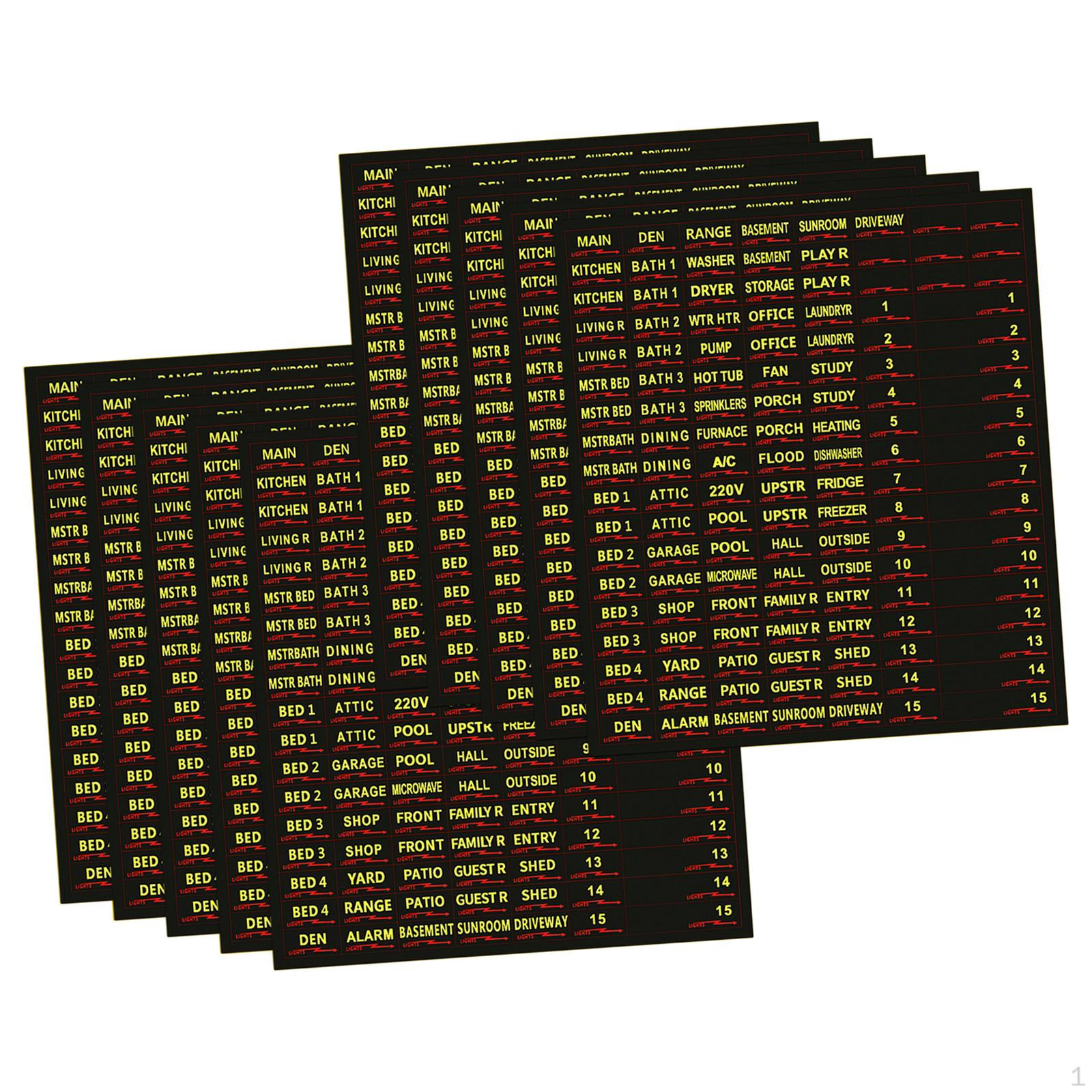 

10 Sheets of Circuit Breaker Labels Electrical Panel Identification Stickers Box for чорний
