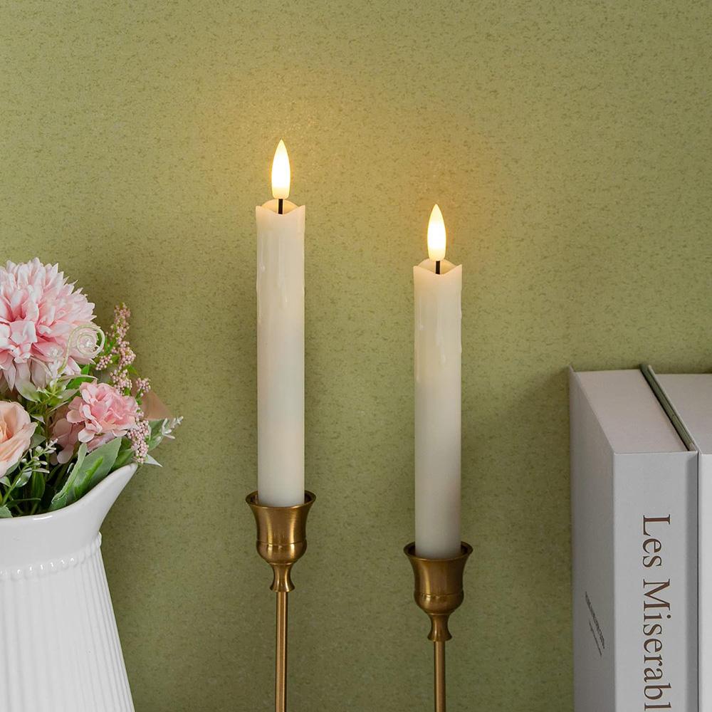 Candele Coniche LED Senza Fiamma In Vera Cera - Confezione Da 8, Effetto Realistico Per Atmosfera Sicura