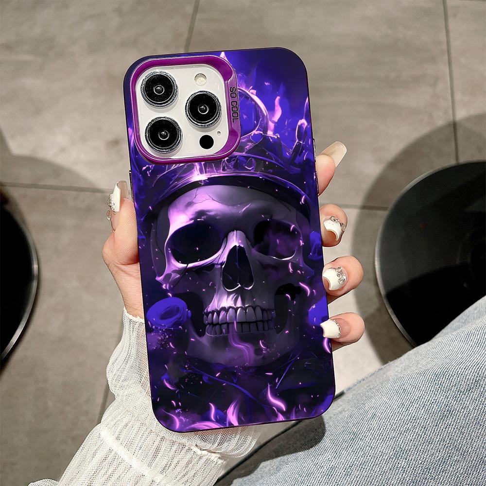 

Silver Skull Purple Translucent Mobile Phone Case for iPhone 17 16 15 14 13 12 11 X XR XS Air Pro Max Plus Colorful Cover iPhone 15 Plus