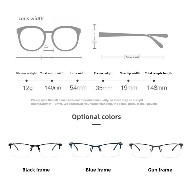2025 New Fashionable Semi-rimless Myopia Glasses Openwork Temple Arms Unisex Business Minus Diopter Eyeglasses 0 To -4.0