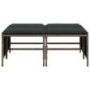 Garden Stool with Cushions 4 pcs Grey Poly Rattan