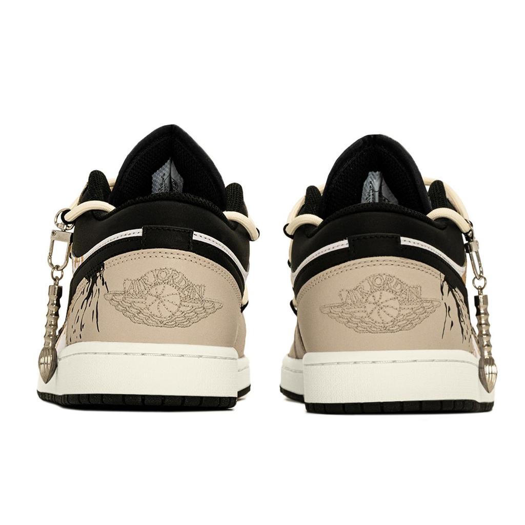 Jordan Air Jordan 1 Stile Cinese Pennellata, Resistente all'Abrasione della Scatola Scarpe da Basket Basse Vintage da Uomo Beige Giallo 553558-165(TeamA-S-BOX)