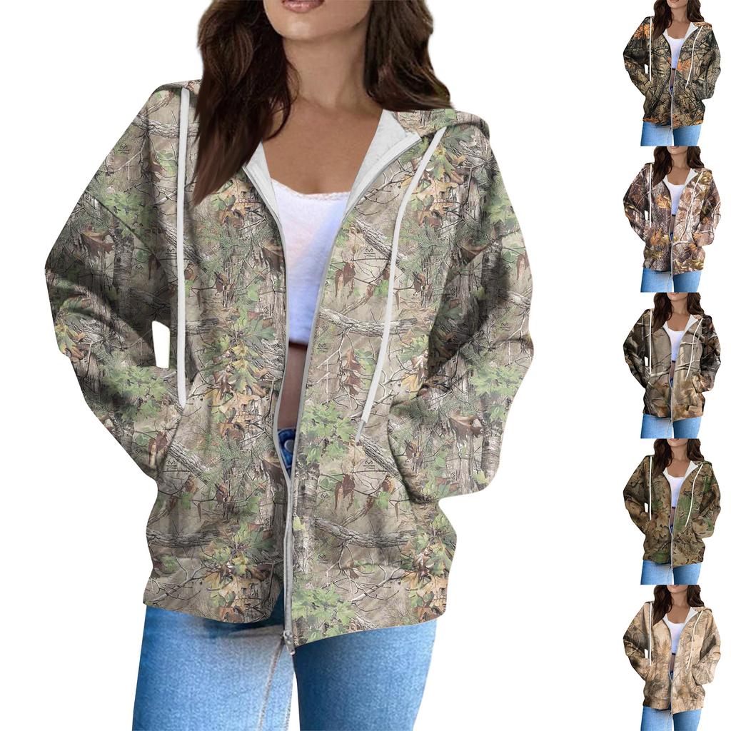 Women's Fashion Casual Halloween Printed Sweatshirt Long Sleeve With Pocket Cardigan Jacket Zipper Hoodie Coat