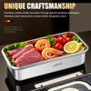 Stainless Steel Large Capacity Food Storage Container with Airtight Lid for Outdoor Camping and Kitchen Use Leakproof Design