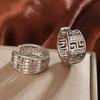 Geometric Pattern Sparkling Hoop Earrings for Women Elegant Hollow Out Round Earrings Fashion Daily Party Jewelry